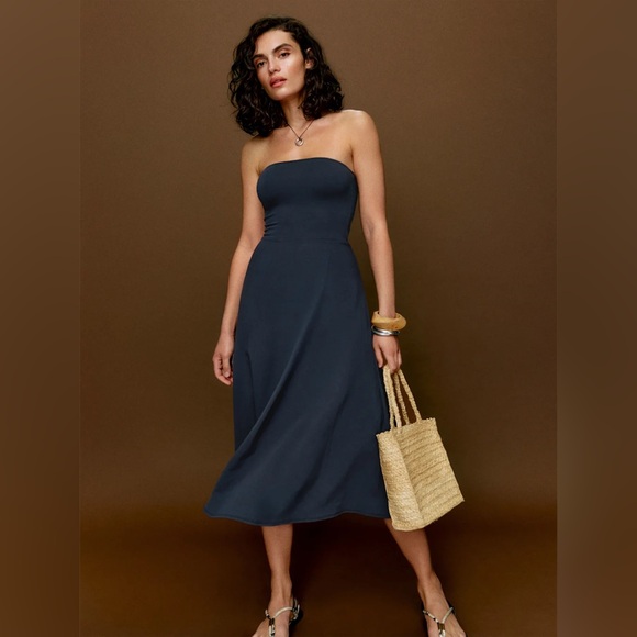 Reformation Lora Knit Dress Blue - Size S - Picture 2 of 6